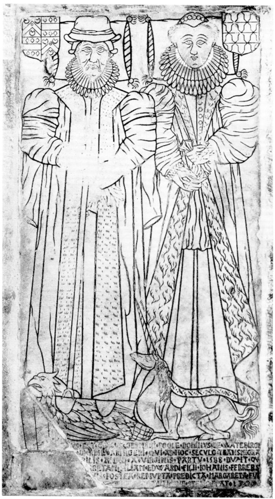 The incised slab of German & Margaret Pole